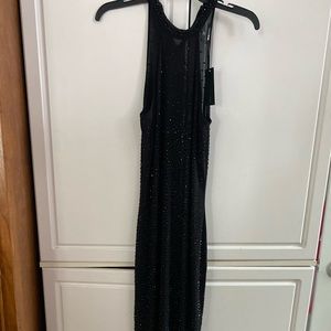 Long sheer rhinestone dress